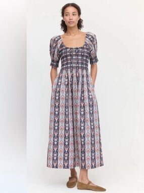 Hill House - The Madeline Nap Dress in Navy Emma Stripe